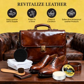 Awaydol Saddle Soap for Leather 3.52oz,3-in-1 Leather Cleaner & Conditioner to Soften,Protect Leathercraft with Horsehair Brush & Cloth,Leather Soap for Car Interior,Couch,Shoe,Purse,Boot,Bag & Saddle