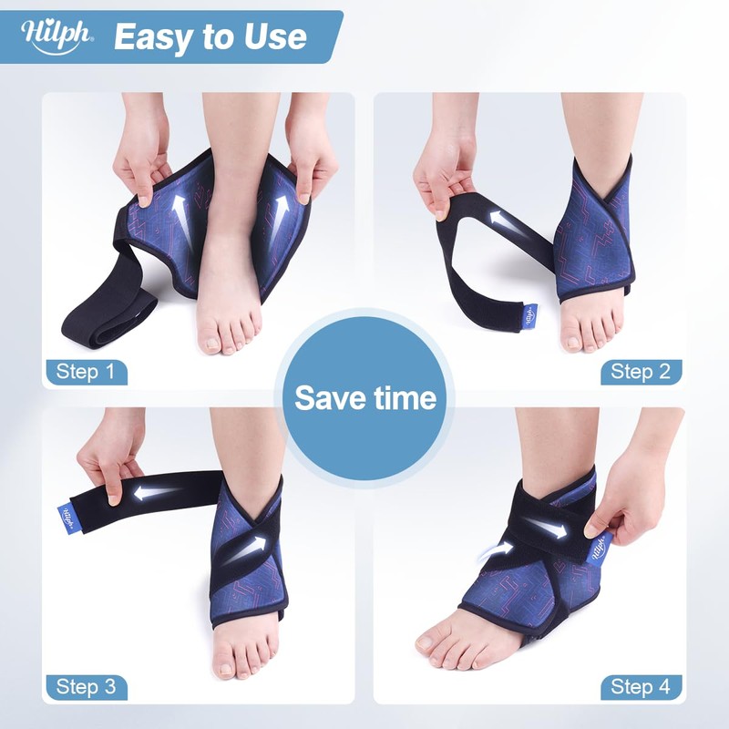 Hilph Ankle Ice Pack Wrap for Swelling & Sprained, Flexible