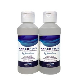TotalBoat - MakerPoxy Crystal Clear Artist's Resin by Jess Crow | Two Part Epoxy Kit for Resin Art | Use with Color Pigments & Tints | Includes Supplies | Long Working Time & UV-Resistant (8 oz. Kit)