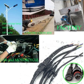 dstfuy 4 Wire Plug Connector,16AWG Male Female Plug LED Connector with IP65 Waterproof Wire Connectors,20CM Extension Cable for Car,LED Strip Lights.