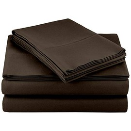 AbleHome Microfiber Bed Sheet Set Double Brushed 4 Piece Set Ultra Soft (California King, Brown)