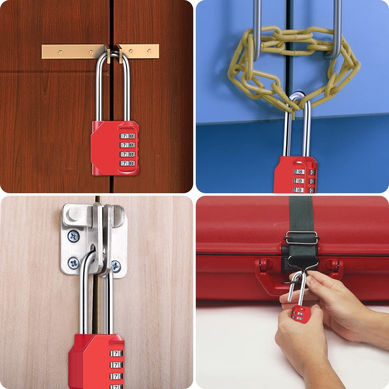 Combination Padlock, [2.6inch Long Shackle] Diyife 4 Digit Combination Lock,