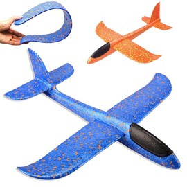 Pack of 2 Polystyrene Aeroplane, Children's Aeroplane Toy, Outdoor Throw, Glider, Manual Throwing Foam Fly Model, Play Equipment, Gift for Children, Boys, Girls, Children's Birthday Party
