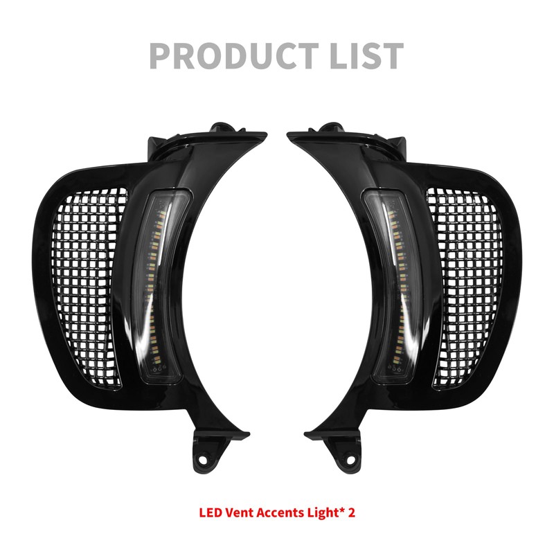 Headlight Vent Accent LED Indicator Side Lights with Turn Signals