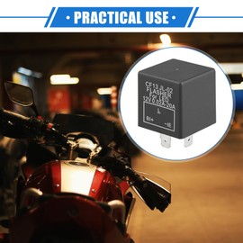 VekAuto Relay Electronic LED Flasher Relay Fix CF13 JL-02 3 Pin LED Turn Signal Bulb Flashing Flash Universal Car Motorcycle Dustproof Plastic Black 2pcs