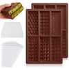 FDKYOEK 2 PCS 6-In-1 Chocolate Bar Mold with 100PCS Plastic