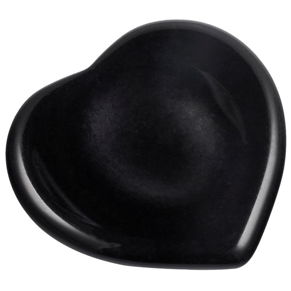 KYEYGWO Obsidian Reiki Healing Crystal Worry Stone, Heart Thumb Stone