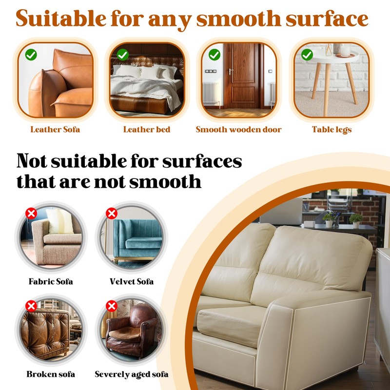 Cat Scratch Furniture Protector - Design for Leather Couch, 157"x11.8"