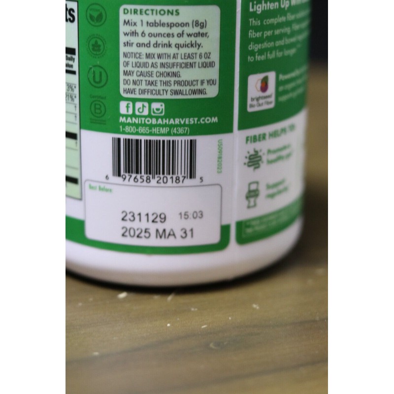 manitoba harvest organic bioactive fiber original 8oz fiber supplement