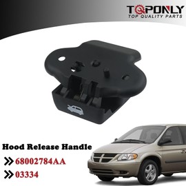 TQPONLY 03334 Hood Release Handle Compatible with 2001-2010 Chrysler Dodge Replaces 68002784AA