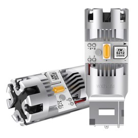 T20 LED Turn Signal Bulb with Different Pinch Parts, Latest Model, Equipped with Cooling Fan, Genuine Amber, High Fla Prevention, Built-in Resistor, T20 Pinch, Different, WY21W, WX3 x 16d, LED Turn Signal Bulb, Noise Reduction, Stealth Specifications, Hi