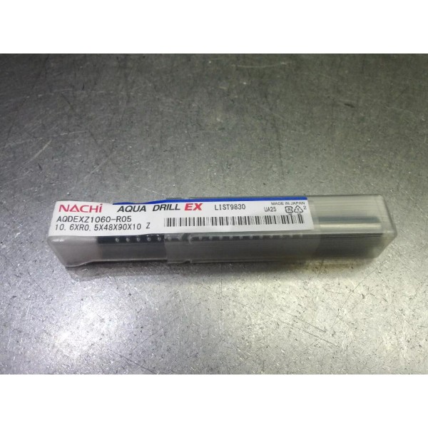 Nachi 10.6mm Carbide Flat Bottom Radius Drill 10mm Shank AQDEXZ1060-R05