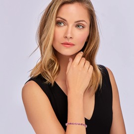 Ross-Simons 19.00 ct. t.w. Pink Topaz Tennis Bracelet in Sterling Silver. 7 inches