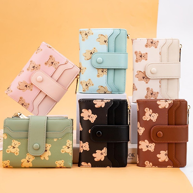 YUEcthynous Women's Short Purse in Small Zip Design Format Bear