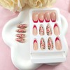 Valentine's Day Press on Nails Medium Almond Red French Tip