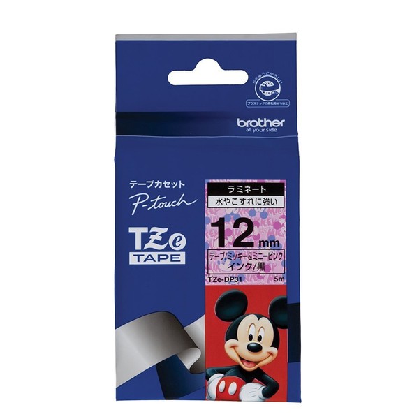 Brother TZe tape Mickey mini-pinku/Faux Bois 12 mm TZe –