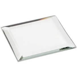 Plymor 2" Square, 3mm Thick Beveled Glass Mirror, Pack of 3