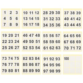 PATIKIL 2" Consecutive Number Stickers 1-100, Square Self-Adhesive Vinyl Number Decals for Inventory Storage Organizing, Locker, Toolbox, Bins, Indoor Outdoor, White