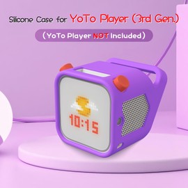 Silicone Case for Yoto Player (3rd Gen.), Silicone Protective Sleeve Case Compatible with Yoto Player, Anti-Slip, Bumps and Wear and TearSilicone Skin Cover with Easy-to-Carry Handle - Purple