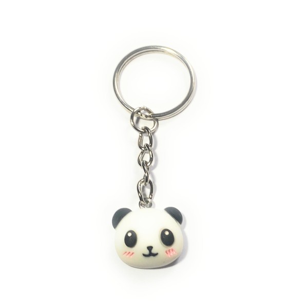 FizzyButton Gifts Resin Panda Face Charm Keyring Key Ring with