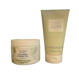 Victoria's Secret Cucumber & Green Tea Exfoliating Body Scrub + Body Wash NWT