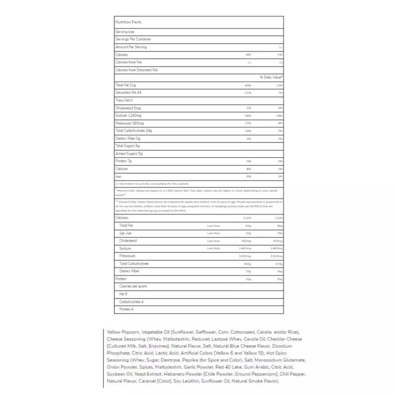 Vitner’s Vitner's Sizzlin' Hot Cheese Popcorn 4 oz. Bags Chicago