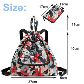 HYMUUNI Waterproof Drawstring Bags Foldable Gym Bags Drawstring Travel Sports Backpacks Casual Lightweight Outdoor Backpack for Gym Shopping Hiking Sport Yoga for Men Women Girls Students