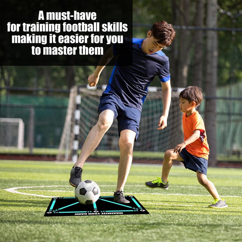 1 Piece Football Training Mat, 4 Pieces Triangular Non-Slip Stickers,