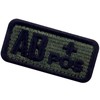 AB Type + Tactical Blood Type Embroidered Velcro Patch Olive