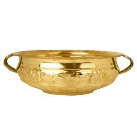 Craftsman Decorative Brass Urli Flower Candles Floating Bowing Brass Pot (Design 2-8 inch)