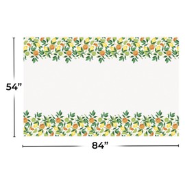Citrus Fruit Rectangular Table Cover (54" x 84") - 1 Pc. | Vibrant & Durable Plastic, Perfect For Summer Parties, Tropical Themes, BBQs & Picnics