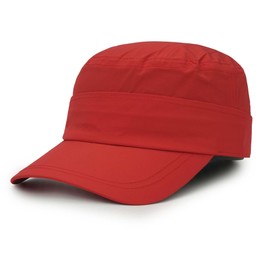 Clakllie Quick Dry Cadet Cap Detachable Military Hats for Men Women’s Sun Visor Hat Waterproof Army Cap,BSSQ2533-Red