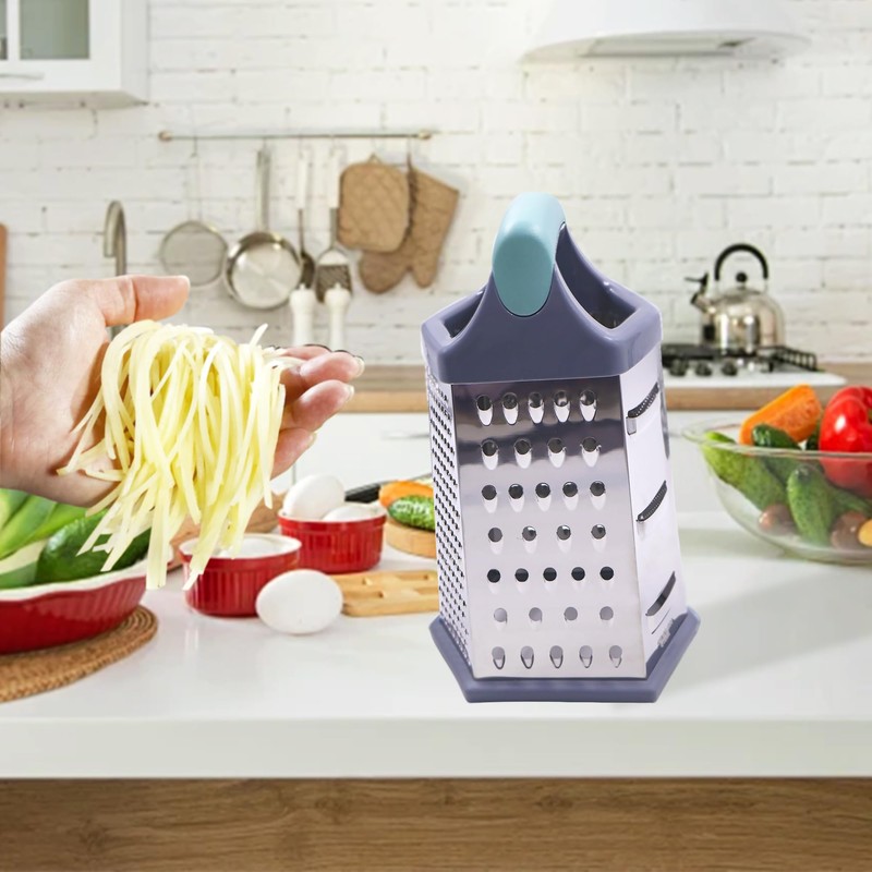 Cheese Grater, Box Graters for Kitchen, 6 Sides Stainless Steel