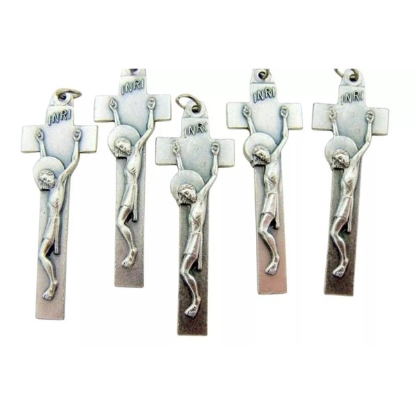 Narrow Cross Profile of Jesus Christ Crucifix Pendant, Lot of