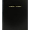 BookFactory Attendance Churches Log Book/Journal/Logbook - 120 Page, 8.5''x11'', Black