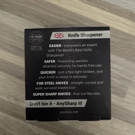 AnySharp Pro World's Best Knife Sharpener, with PowerGrip - Gray - New