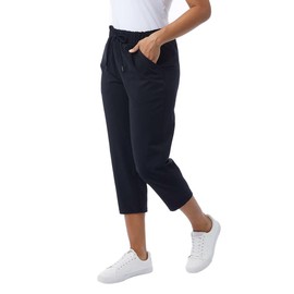 32 Degrees Yoga Pants - Capri for Women - Outdoor Pants with Drawstring (Black, L)