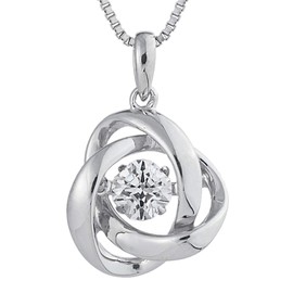 Luxuriya ZNY-NYP-588-POP Dancing Stone Necklace, Cross for New York, Special Order Model Set, SV925 (PT900 Platinum Coating), Cubic Zirconia