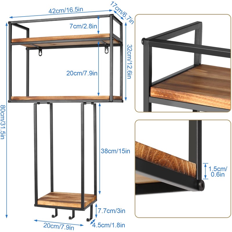 MOUGIGI Towel Rack Wall Mounted - Space-Saving Design for Small