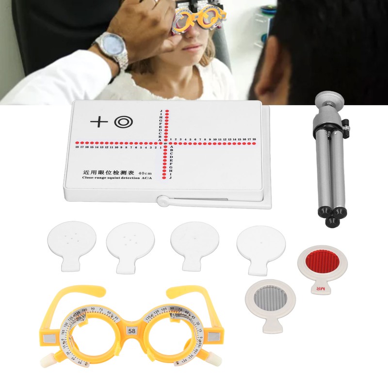 9PCS Eyeglasses Optometric Testing Tool Double Holder Accurate AC/A Phoria
