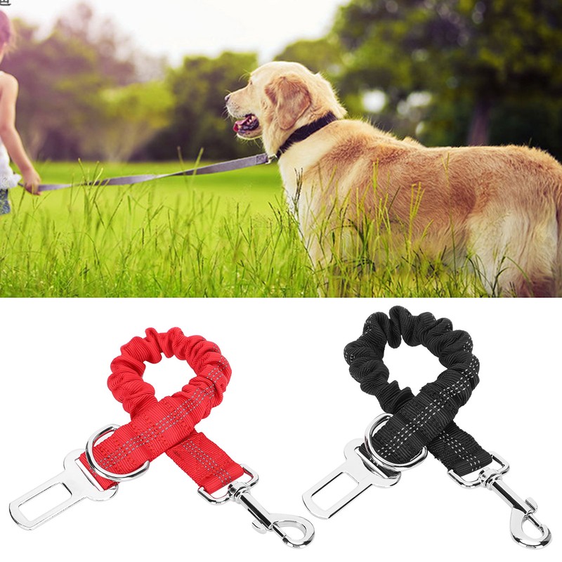 2pcs Pets Car Seat Belt Retractable Dog Leash Explosionproof Nylon