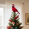 Cardinal Tree Topper, Cardinal Christmas Tree Topper with Santa Hat,
