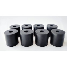 Multi Purpose Rubber Spacer 1 3/16 Inch OD x 3/8 Inch ID x 1 3/16 Inch Thickness Rubber Bushing Anti Vibration Spacer Black Round Neoprene Rubber Washers for Home and Car Accessories (8)