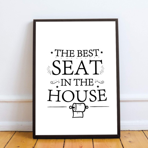 RED OCEAN Bathroom Sign For Toilet Loo Funny Framed Print