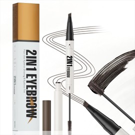 Magic Microblading Eyebrow Contouring Pencil 4-Fork-Tip Eyebrow Pencilwith Sealing Gel-Waterproof 3D Fine Stroke Brow Definer for All Skin Types