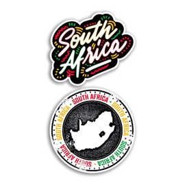 2 x 10cm Wide South Africa Vinyl Stickers - African Holiday Map Travel Gift #78540