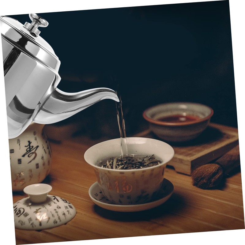 ABOOFAN 1pc Heat Resistant Stainless Steel Filter Teapot Practical Handheld