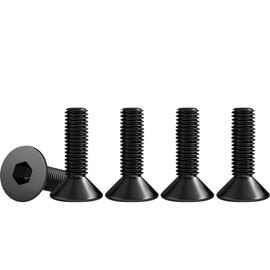 Drenky M4 x 16 mm Countersunk Screws Stainless Steel V2A VA A2 Allen Screw DIN 7991 / ISO 10642 Countersunk Screws Rustproof Machine Screws Metric Standard Thread Black Pack of 50