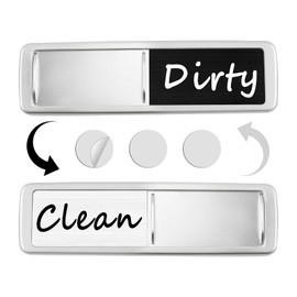 Dishwasher Magnet Clean Dirty Sign, Slide Strong Clean and Dirty Magnet Indicator for Dishwasher, Non-Scratch, Easy to Read, Self-Adhesive Stickers for Non-Magnetic Dishwasher, Refrigerator