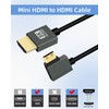 YANBORONSN 8K Left Angle Mini HDMI to HDMI Coiled Cable